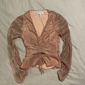 Rose gold metallic ladies top